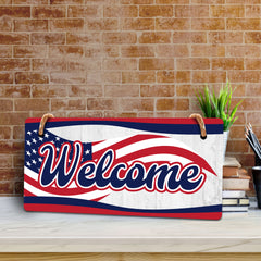 Welcome 5x10 Hanging Plus Wall or Door Sign | American Pride