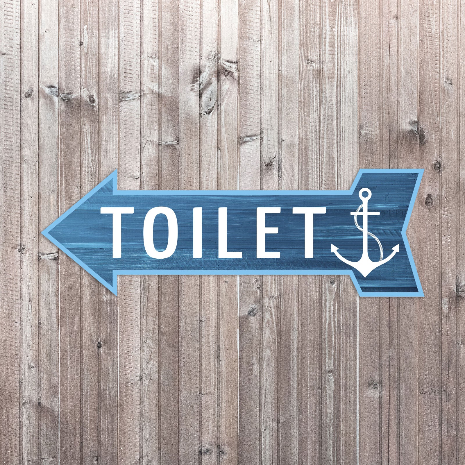 Arrow Shape Toilet 12x4" Wall or Door Sign | Bathroom & Restroom Signage