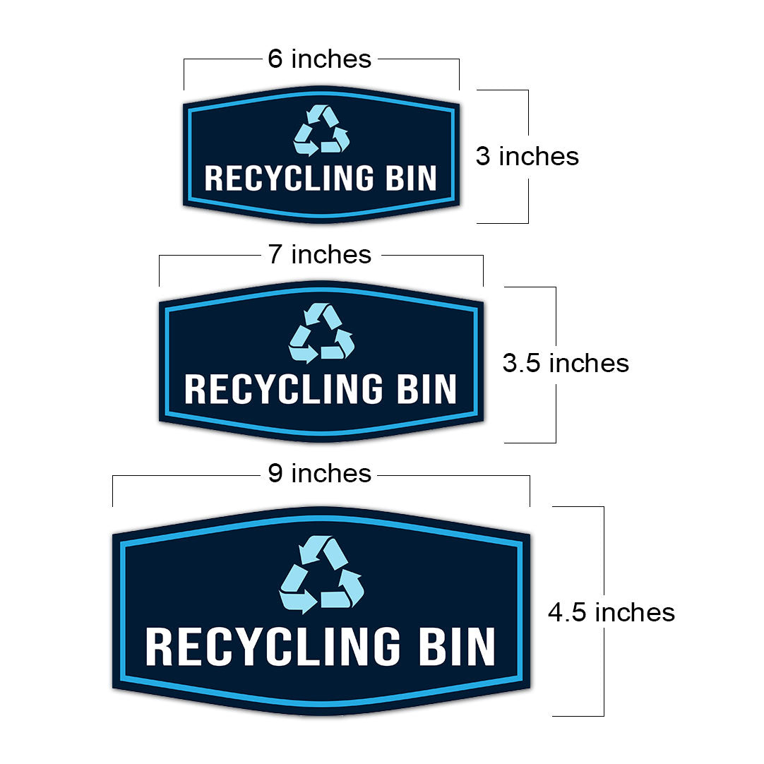 Fancy Plus Recycling Bin Wall or Door Sign Easy Installation | Eco-Friendly Green Awareness