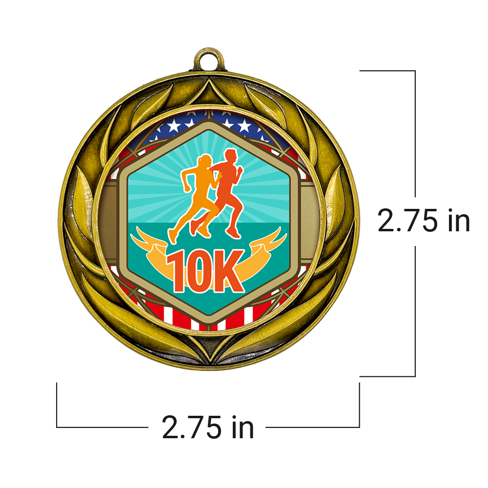 All Quality Wreath Design 10k Medal | Competition | High Quality Metal Medal - 1st, 2nd, 3rd Place