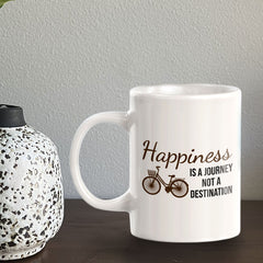 Happiness Is A Journey Not A Destination 11oz Plastic or Ceramic Coffee Mug | Funny Sporty Cup