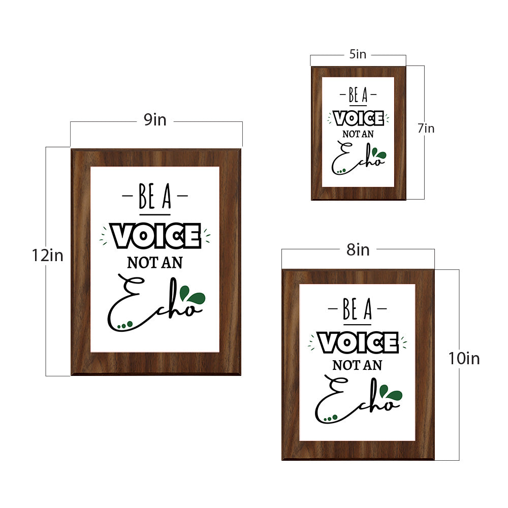 Be A Voice Not An Echo Decorative Wall Plaque | Motivational Home Decor