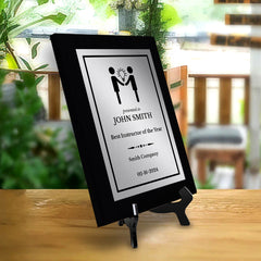 Instructor or Mentor Recognition Customizable Black Frame Award Plaque | Easel Mount Option | Achievement and Service Personalizable Plaques