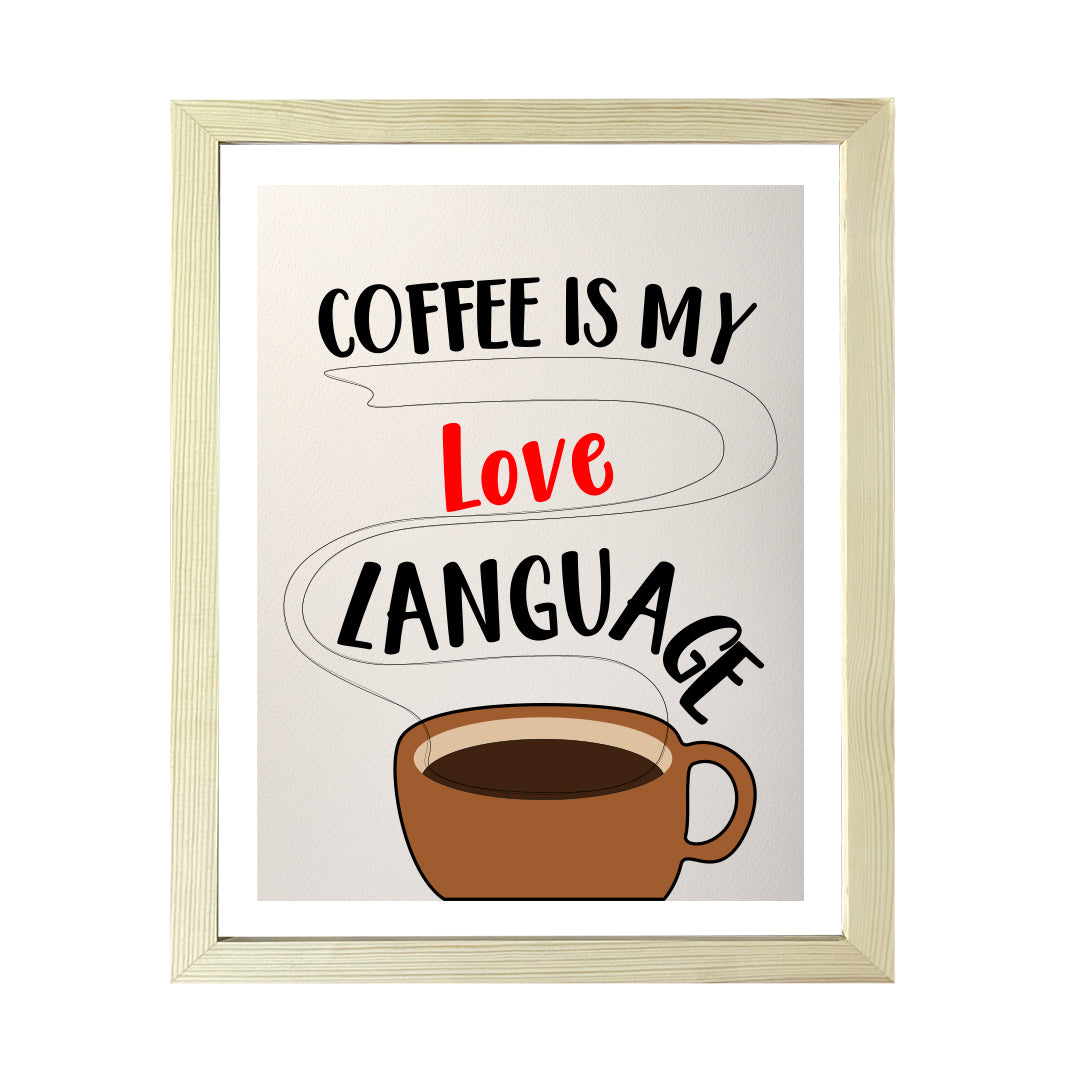 Designs ByLITA Coffee Is My Love Language, Wall Print Art | Retro Coffee Bar Decoration