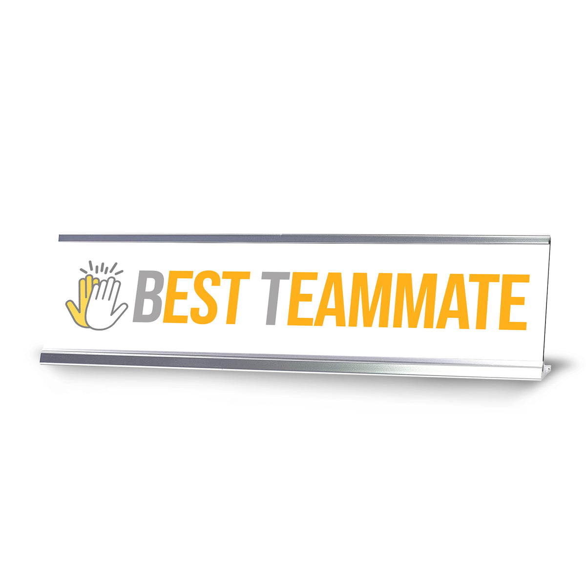 Signs ByLITA Best Teammate Award, Silver Frame, Desk Sign (2x8")