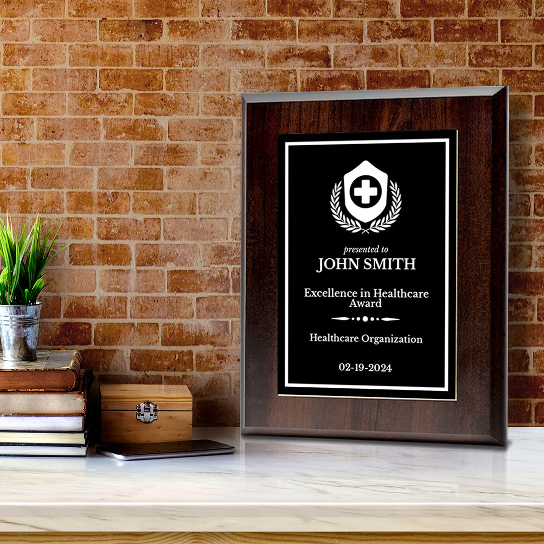 Health Professional Theme Custom Award Plaque |Easel Mount Option | Achievement and Service Personalizable Plaques