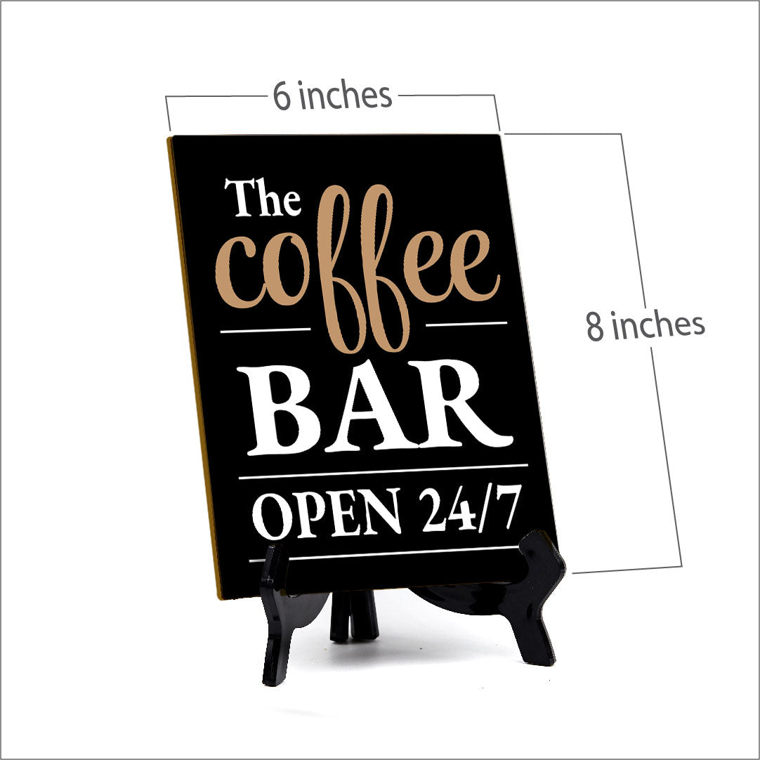 Funny Coffee Home & Office Decor Table Sign with Acrylic Stand (6x8“)