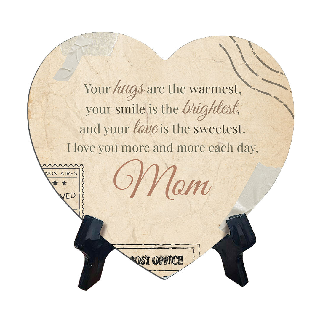 Mother Appreciation Home Decoration Heart Table Sign with Acrylic Stand (6" x 5")