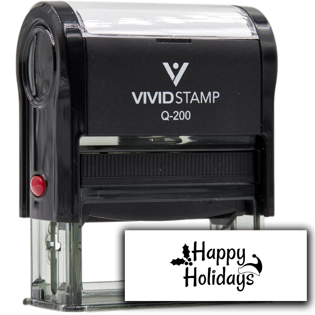 All Quality Happy Holidays Self-Inking Rubber Stamp | Christmas Gift Stamp | Festive Season