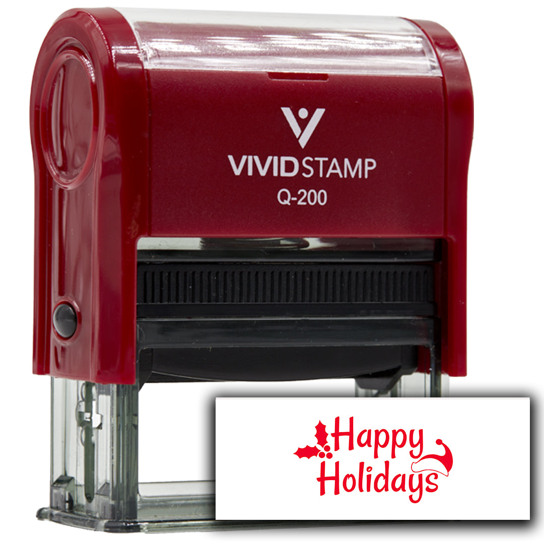 All Quality Happy Holidays Self-Inking Rubber Stamp | Christmas Gift Stamp | Festive Season