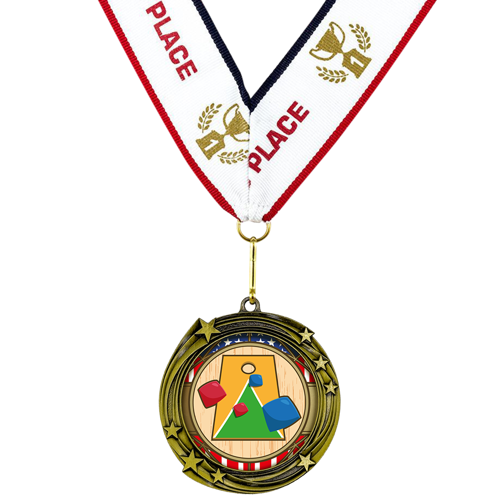 All Quality Stars Design Cornhole Medal | Competition | High Quality Metal Medal - 1st, 2nd, 3rd Place