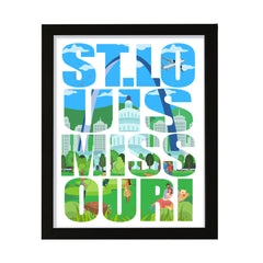 Designs ByLITA St. Louis, Missouri Inspirational, Wall Print Art | American Cities Stylish Home Decoration (Unframed or Framed)