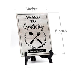 Signs ByLITA Award to Creativity Cooking Award, Table Sign with Acrylic Stand (6 x 8“)