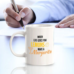 Designs ByLITA When Life Gives You Lemons, Make a Margarita 11oz Plastic or Ceramic Coffee Mug | Great Humorous Funny Novelty Gift For Friends Family and Co-workers | Printed Both Sides