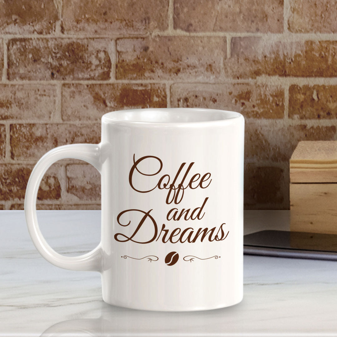 Designs ByLITA Coffee and Dreams Office Workspace Home Family 11oz Plastic/Ceramic Coffee Mug