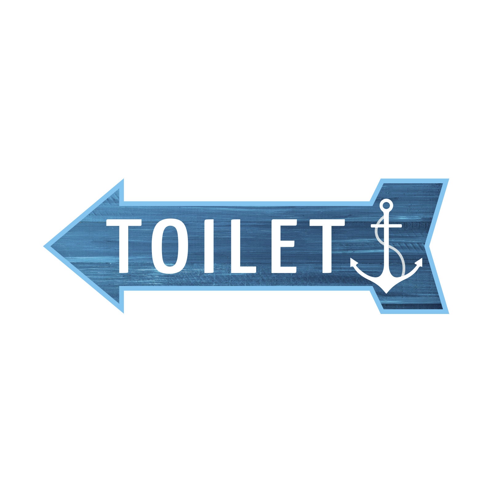 Arrow Shape Toilet 12x4" Wall or Door Sign | Bathroom & Restroom Signage