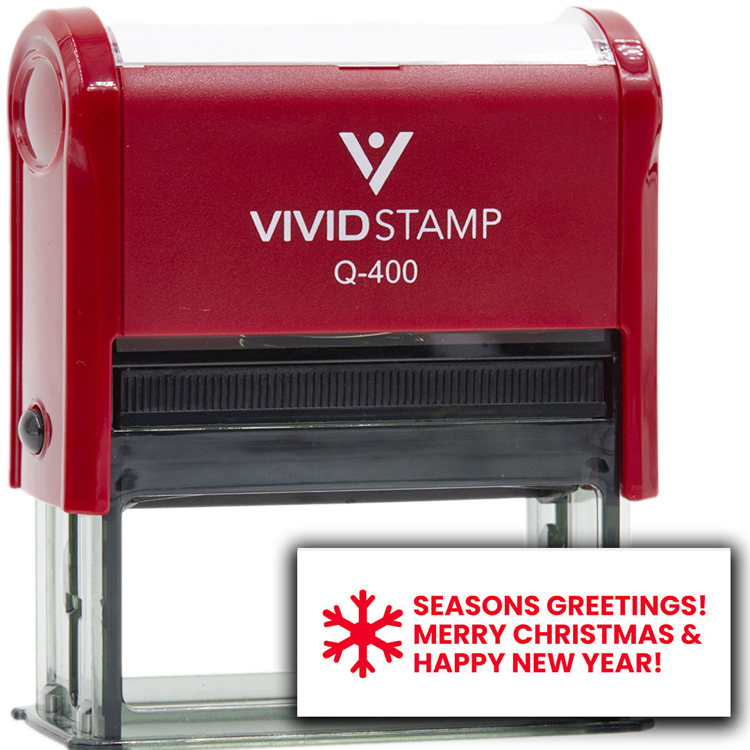 All Quality Seasons Greetings! Merry Christmas and Happy New Year! Self-Inking Rubber Stamp | Christmas Gift Stamp | Festive Season