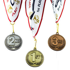 1st 2nd 3rd Place High Relief Award Medals - 3 Piece Set (Gold, Silver, Bronze)