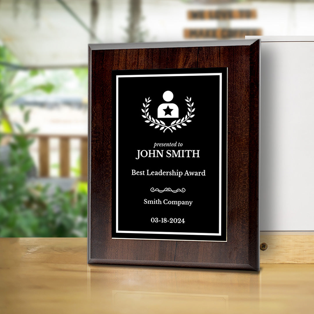 Leadership Customizable Award Plaque | Easel Mount Option | Achievement and Recognition Personalizable Plaques