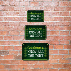 Classic Framed Plus Gardeners Know All The Dirt Door or Wall Sign | Home & Garden Decor