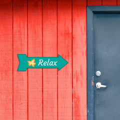 Arrow Shape Relax 12x4" Wall or Door Sign | Home Decor | Spa Signage