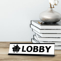 Lobby Sofa Black Frame, Desk Sign (2x8¨)