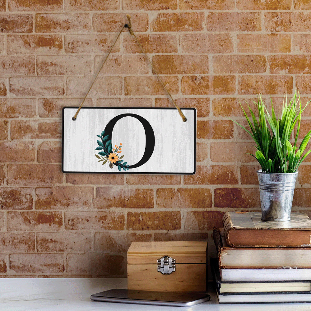 O Flower Decor 5x10 Hanging Wall or Door Sign | Alphabet Letter Room Decoration