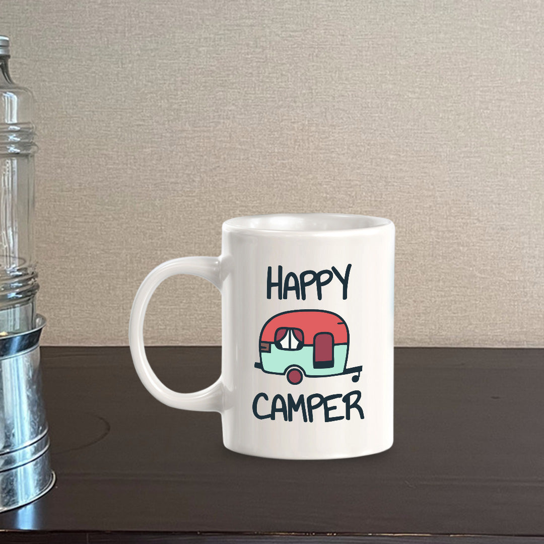 Happy Camper 11oz Plastic or Ceramic Coffee Mug | RV Camper Lifestyle