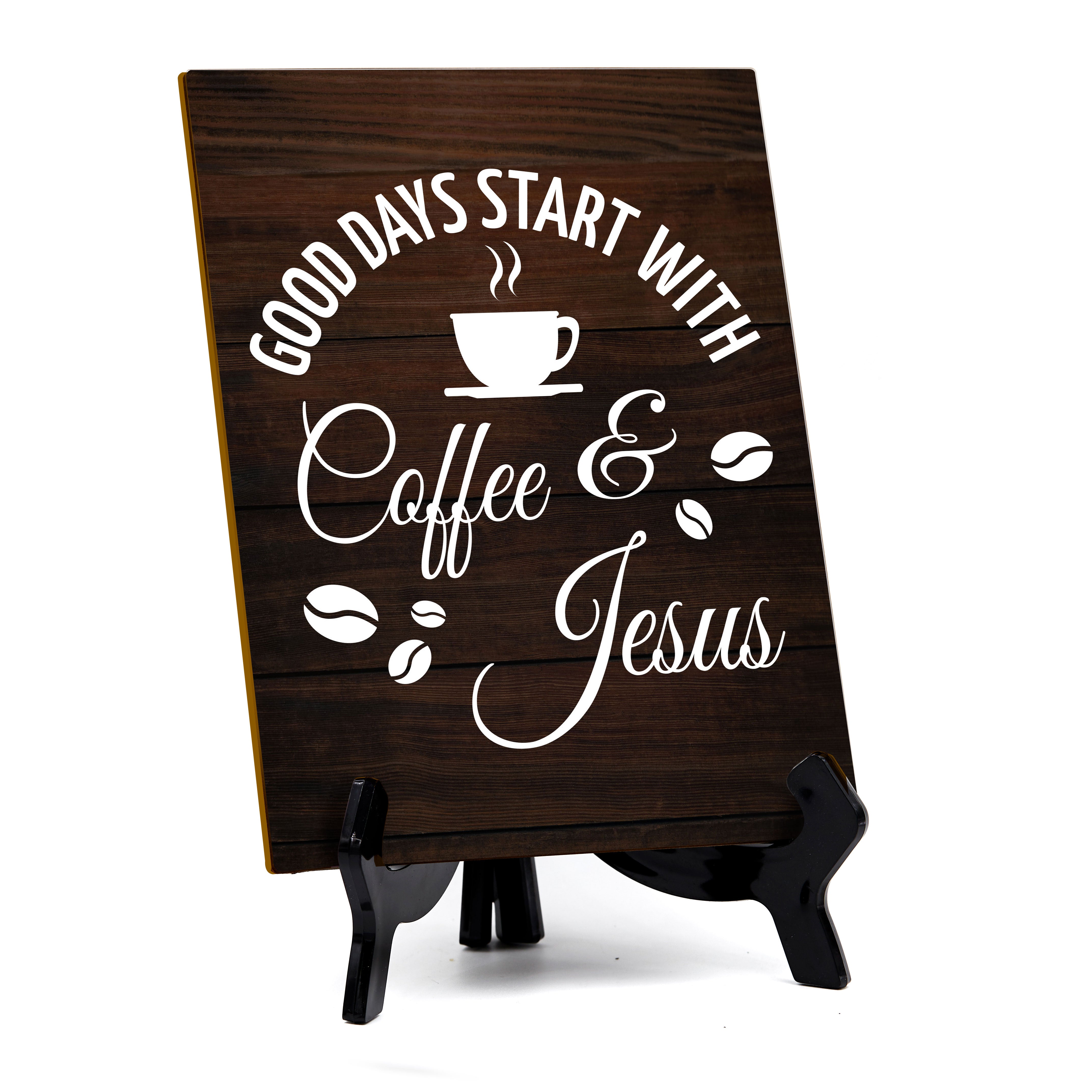 Funny Coffee Home & Office Decor Table Sign with Acrylic Stand (6x8“)