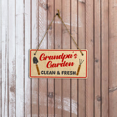 Grandpa's Garden Clean & Fresh 5x10 Hanging Plus Wall or Door Sign | Home Decor