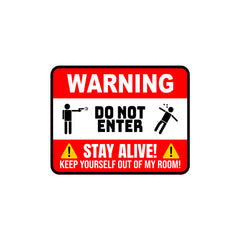 Classic Framed Plus Warning Do Not Enter Stay Alive Keep Yourself Out Of My Room Wall or Door Sign | Novelty Funny Warning Signs