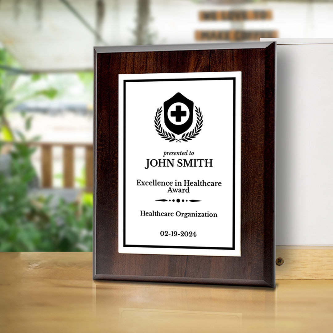 Health Professional Theme Custom Award Plaque |Easel Mount Option | Achievement and Service Personalizable Plaques