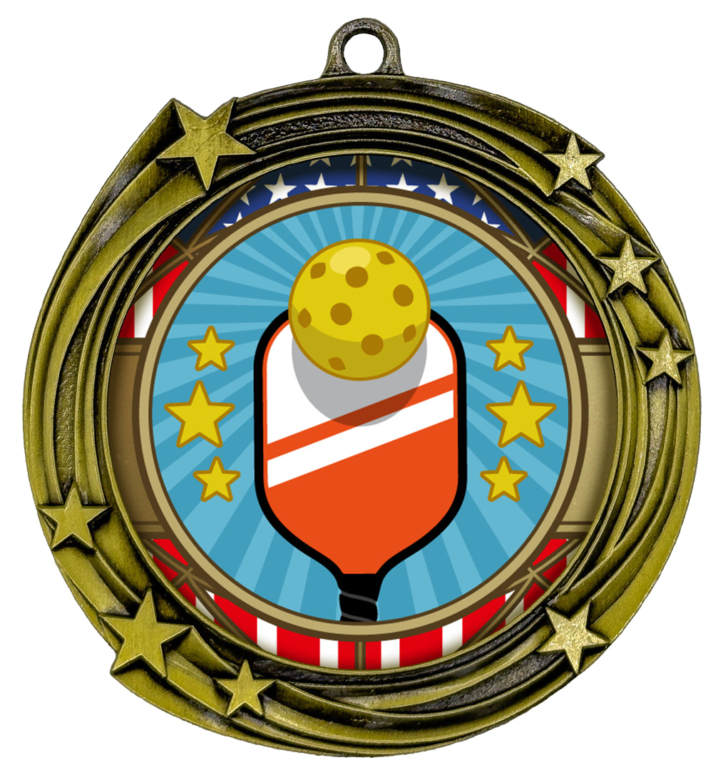 All Quality Stars Design Pickleball Medal - 1st, 2nd, 3rd Place