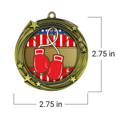 All Quality Boxing Swirling Stars Design Medal - 1st, 2nd, 3rd Place