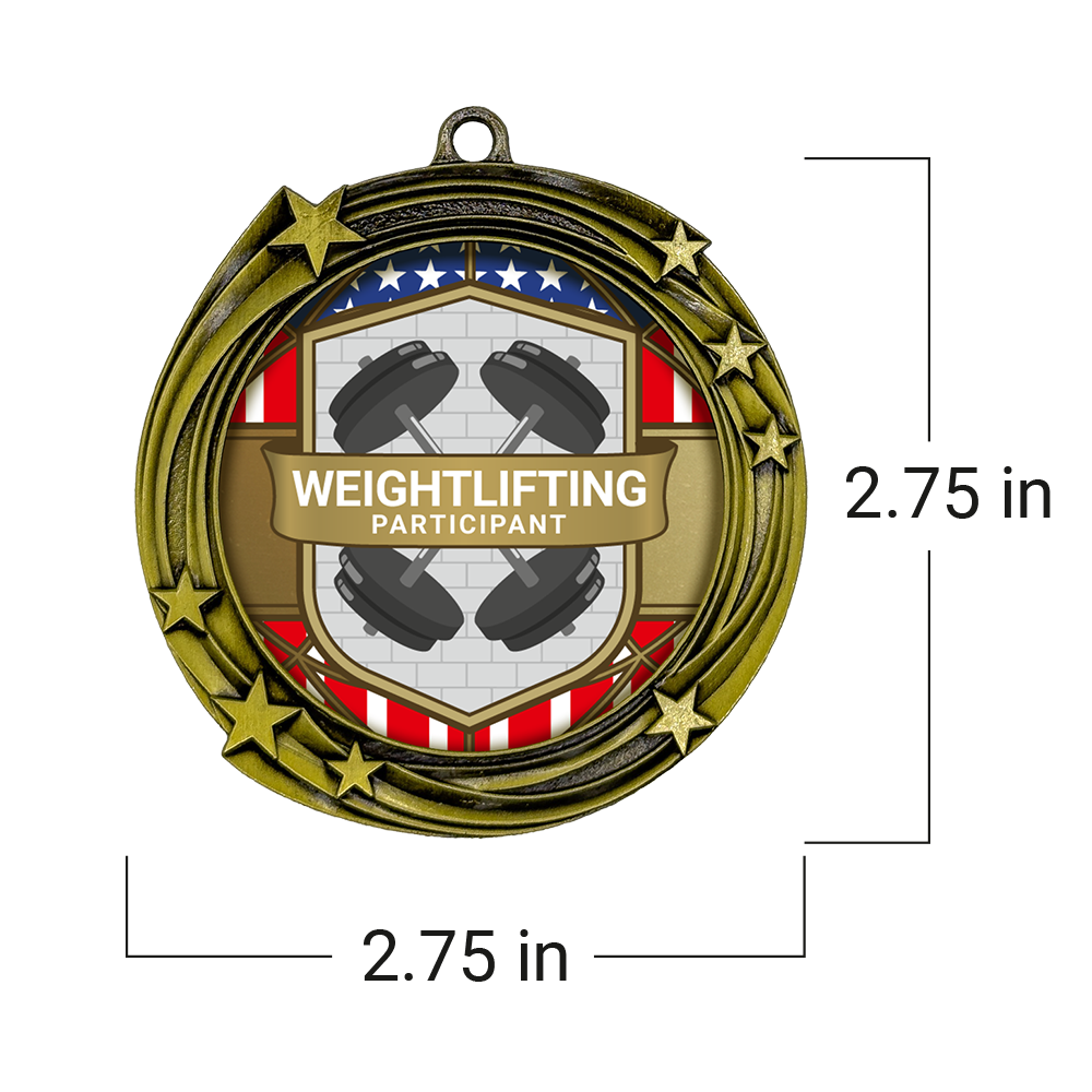 All Quality Stars Design Weightlifting Medal | Competition | High Quality Metal Medal - 1st, 2nd, 3rd Place