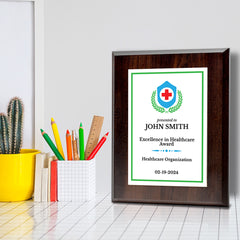 Health Professional Theme Custom Award Plaque |Easel Mount Option | Achievement and Service Personalizable Plaques