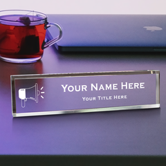 Marketing Themed, Personalized Acrylic Desk Sign (2 x 10")