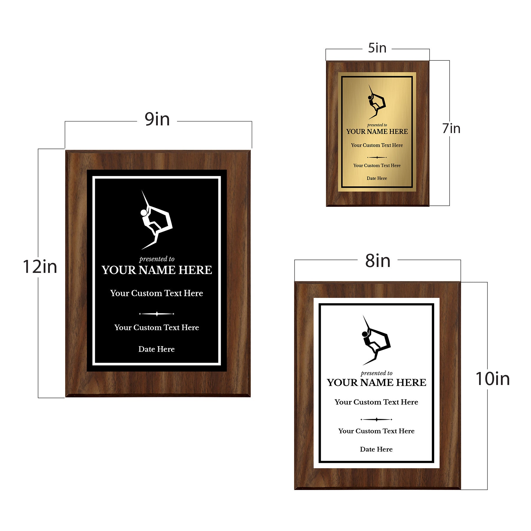 Bouldering & Rock Climbing Customizable Wooden Award Plaque | Easel Mount Option | Achievement and Recognition Personalizable Plaques