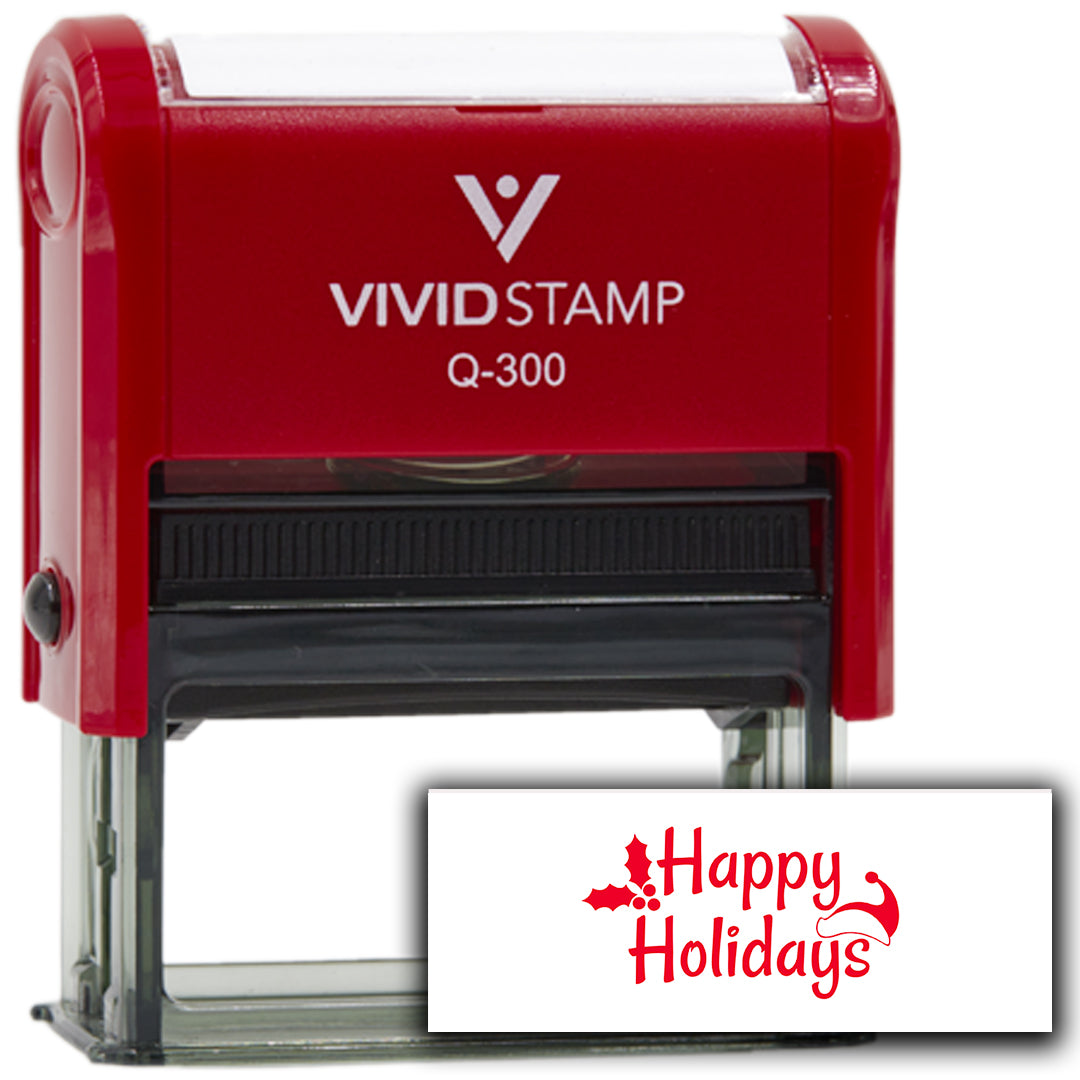 All Quality Happy Holidays Self-Inking Rubber Stamp | Christmas Gift Stamp | Festive Season