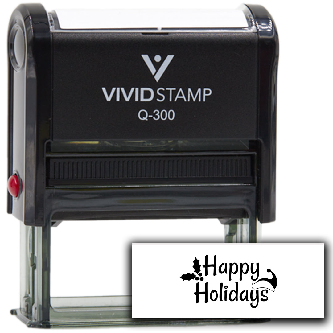 All Quality Happy Holidays Self-Inking Rubber Stamp | Christmas Gift Stamp | Festive Season