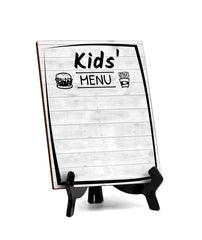 Kids' Menu 6x8 Dry Wipe Table Sign Easy Installation | Restaurant & Bar | Perfect To Clearly Direct Customers & Advertise Specials | No Pen Included