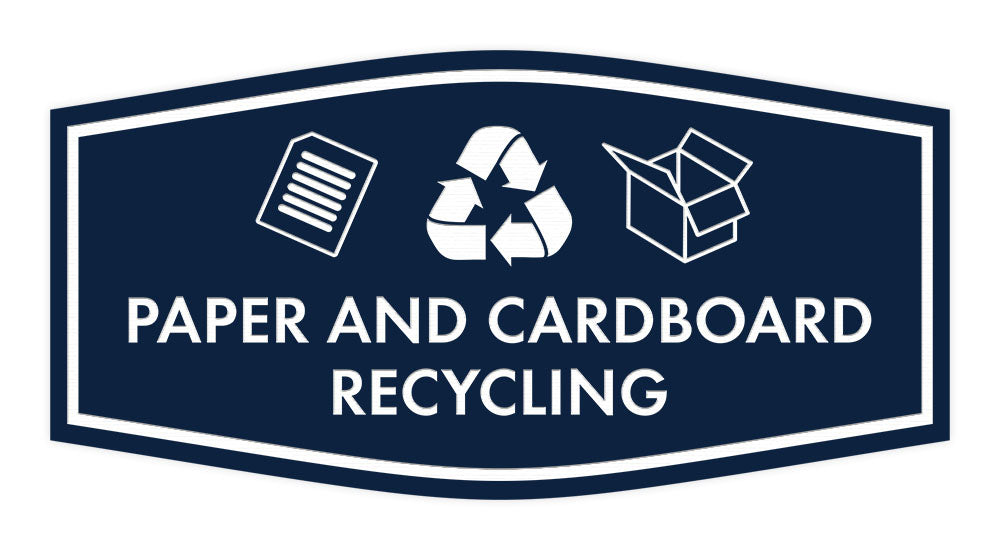 Fancy Paper and Cardboard Recycling Wall or Door Sign