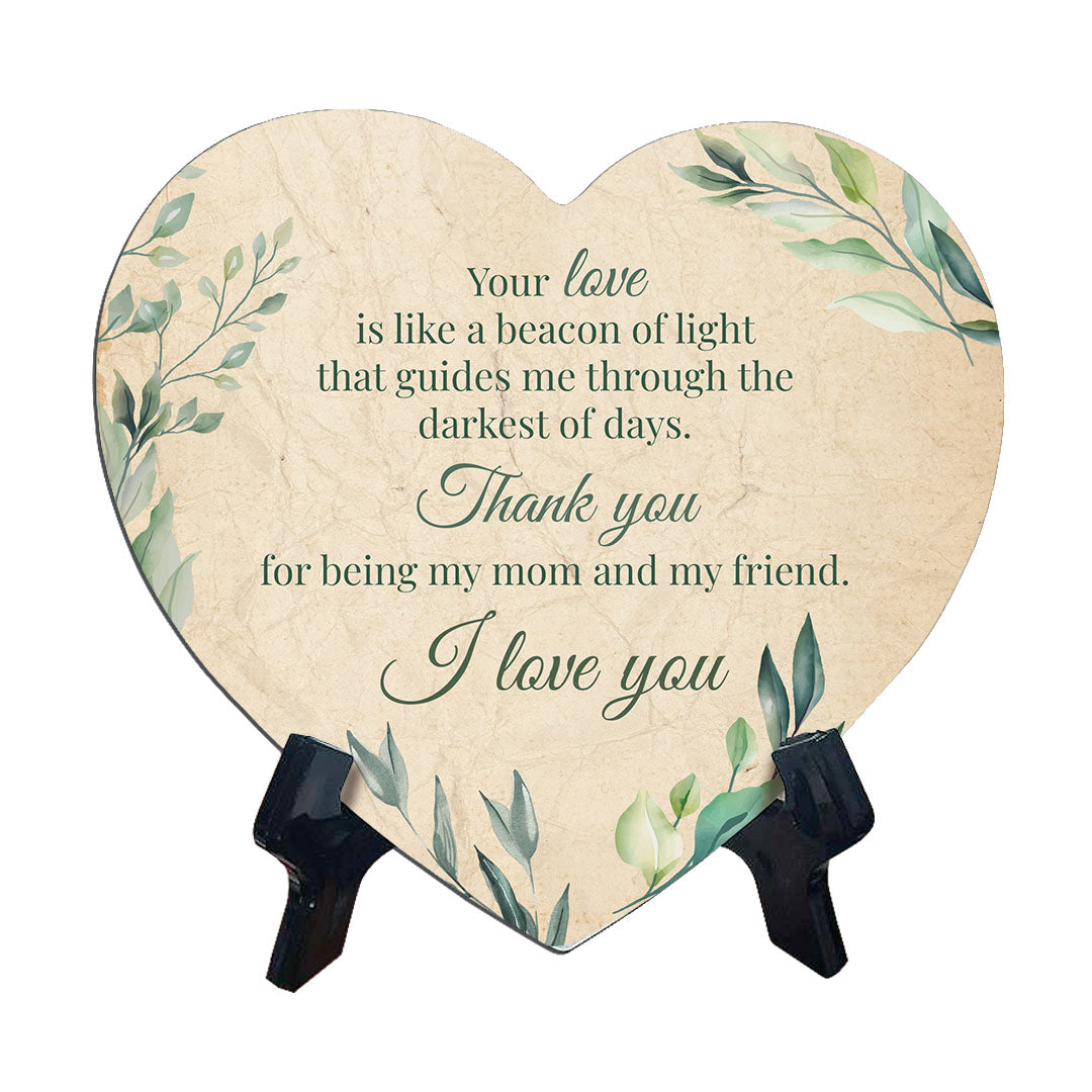 Mother Appreciation Home Decoration Heart Table Sign with Acrylic Stand (6" x 5")