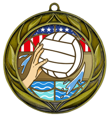 All Quality Water Polo Wreath Design Medal - 1st, 2nd, 3rd Place