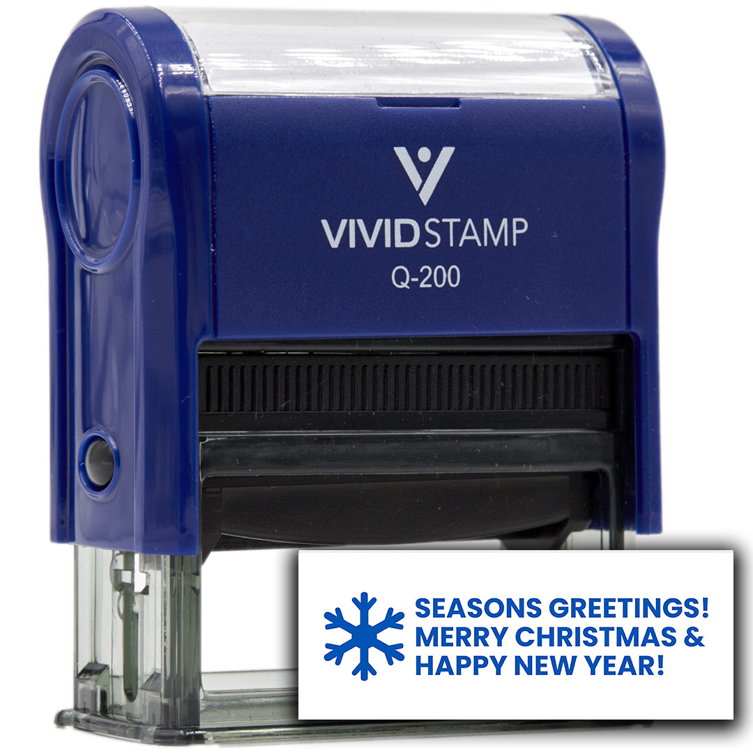 All Quality Seasons Greetings! Merry Christmas and Happy New Year! Self-Inking Rubber Stamp | Christmas Gift Stamp | Festive Season