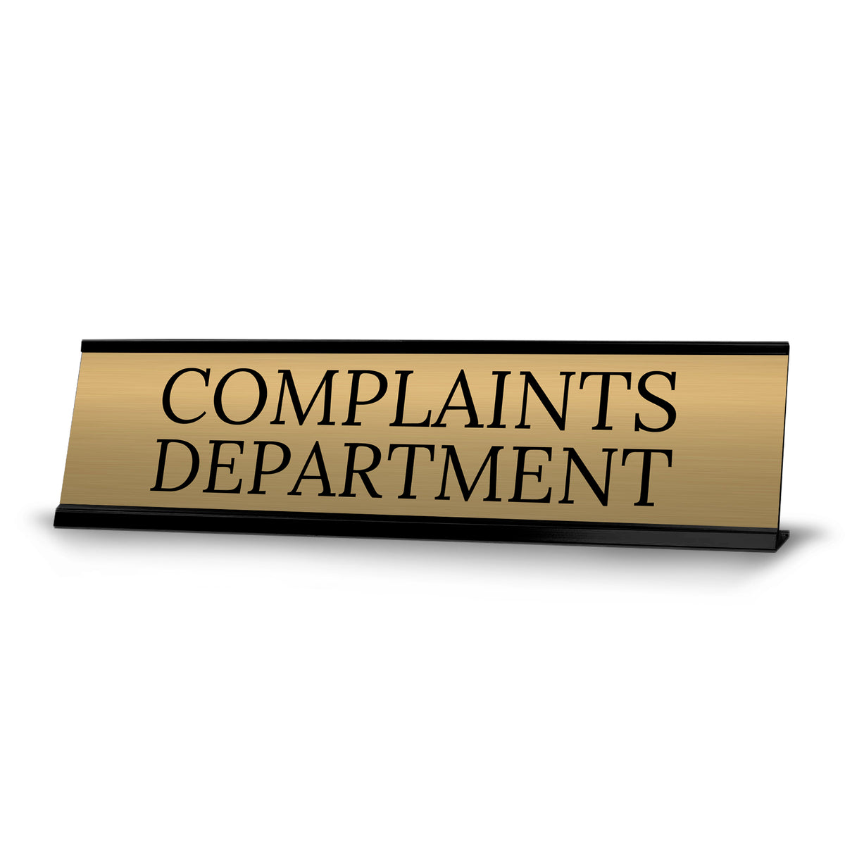 Signs ByLITA Complaints Department Office Decoration Gift Black Frame Desk Sign (2x8")