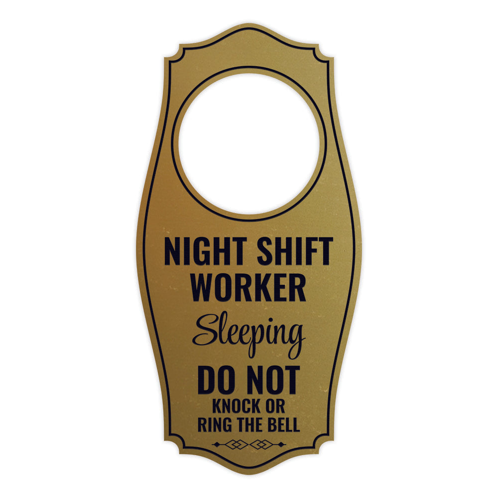 Night Shift Worker Sleeping Do Not Knock Or Ring The Bell Door Hanger | House or Business Door Sign