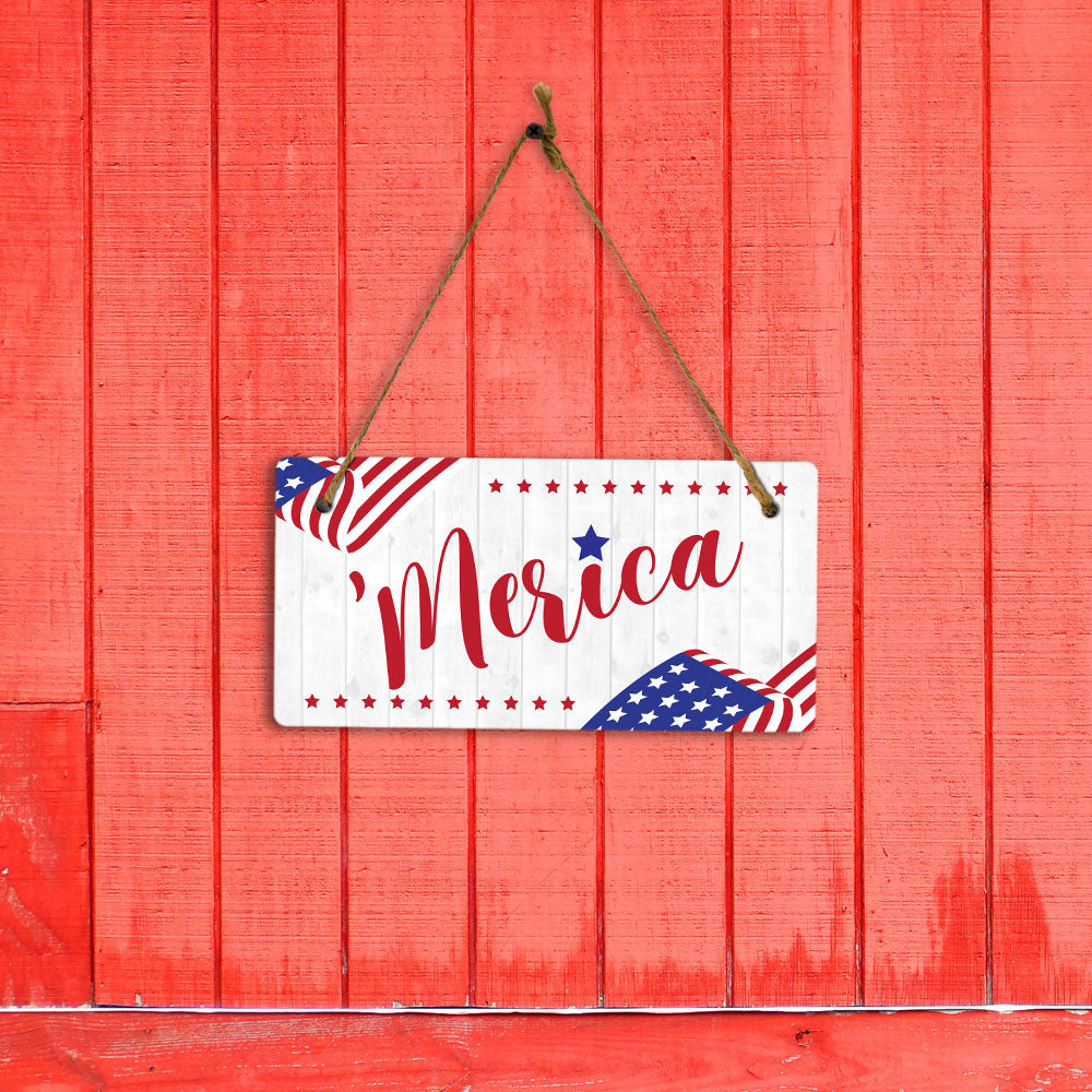 Merica 5x10 Hanging Plus Wall or Door Sign | American Pride