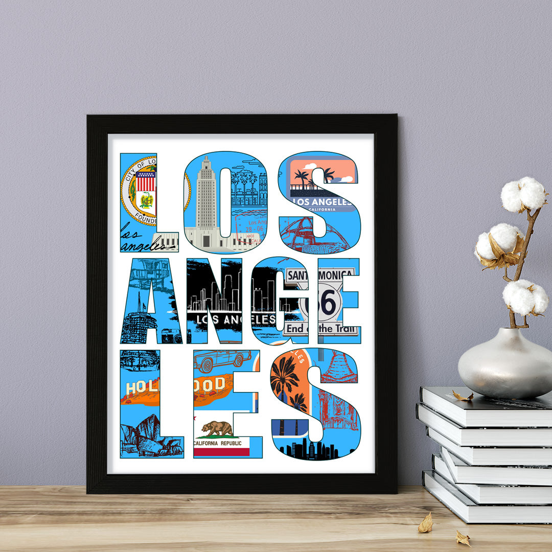 Designs ByLITA Los Angeles, California, Wall Print Art | American Cities Stylish Home Decoration (Unframed or Framed)