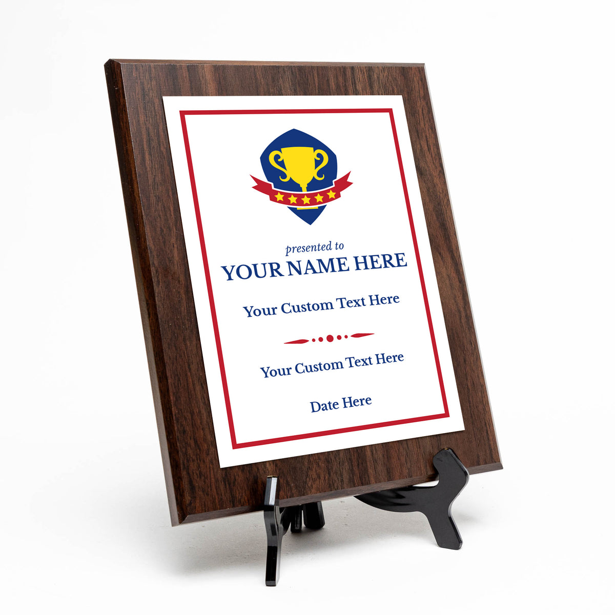 Performance and Recognition Customizable Award Plaque |Easel Mount Option | Achievement and Service Personalizable Prize Plaques